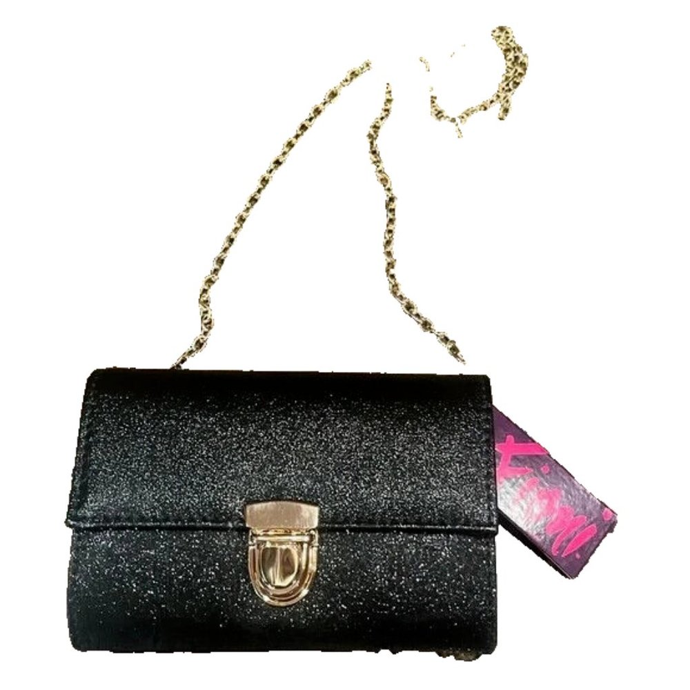 Fiona Night Black Glitter clutch/shoulder bag